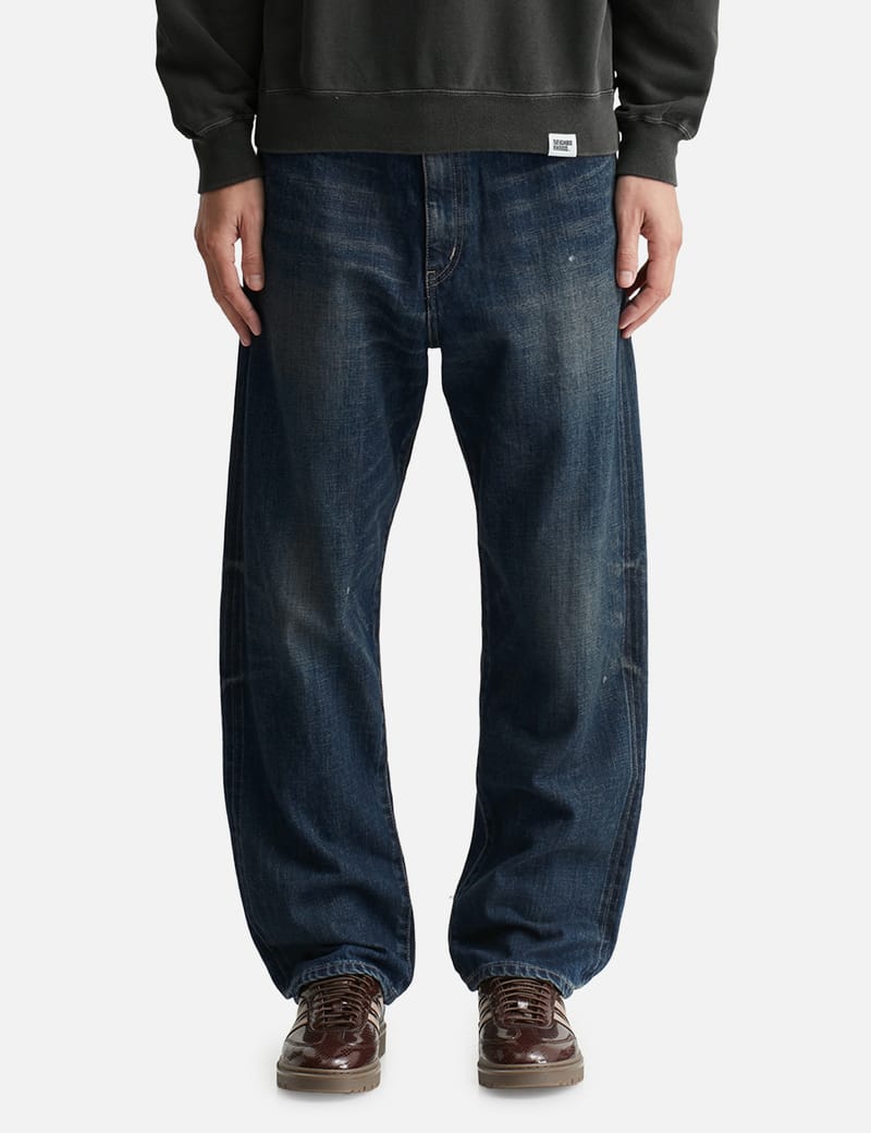 NEIGHBORHOOD Washed Denim DP Basic Pants - Indigo washed five