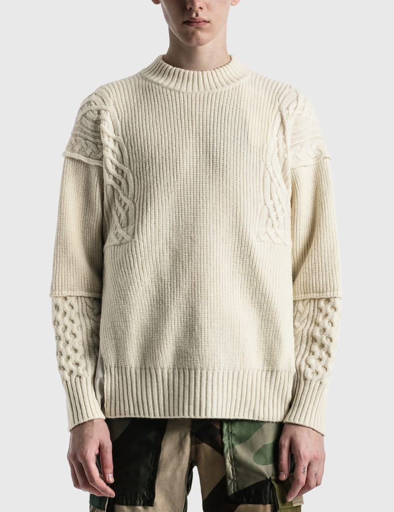 Sacai - Chino X Grosgrain Knit Pullover | HBX - Globally Curated