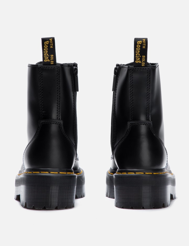 jadon platform boots black polished smooth