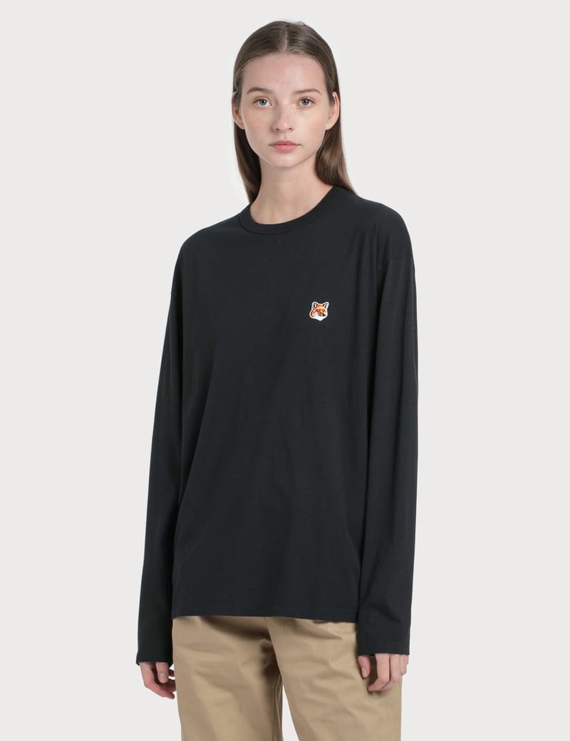 Maison Kitsuné - Fox Head Patch Long Sleeve T-Shirt | HBX