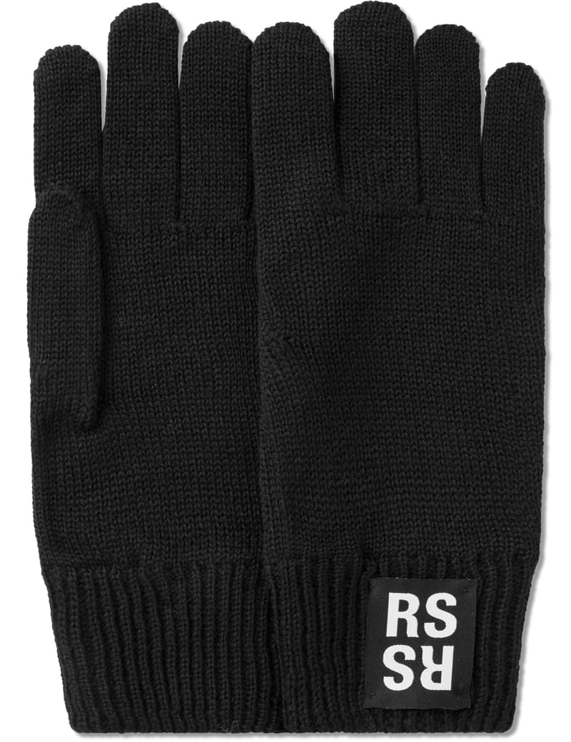 Raf Simons - Black Plain Knitted Gloves | HBX - ハイプビースト