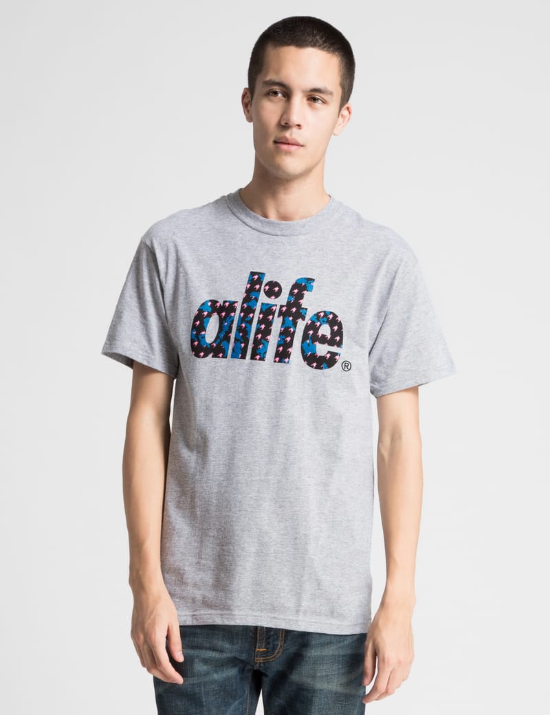 ALIFE - Grey Comrade T-Shirt | HBX - Globally Curated Fashion and