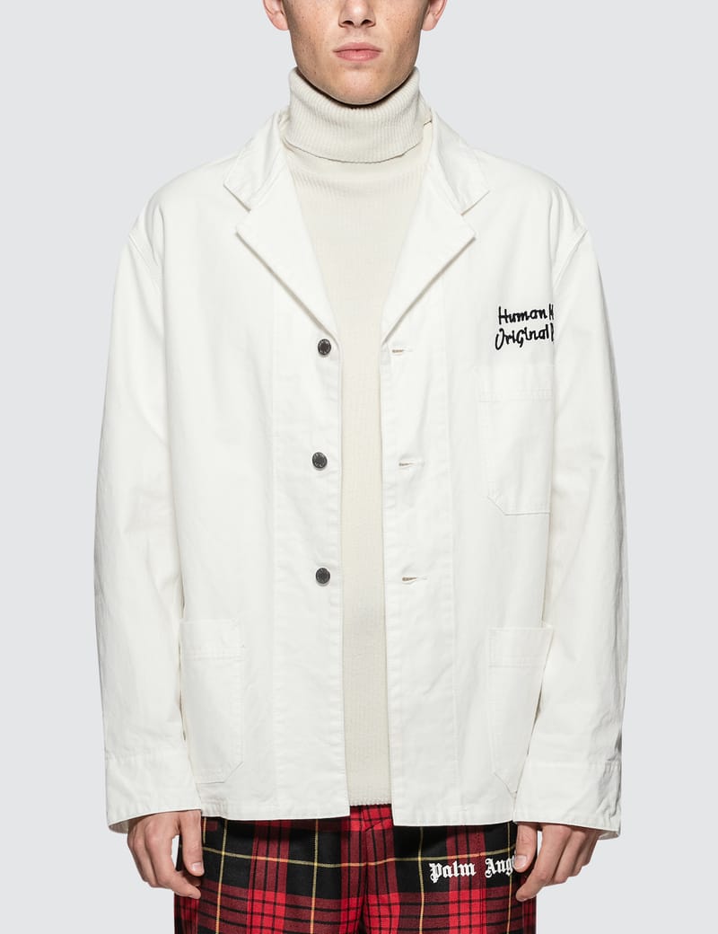 Human Made - Human Made X KFC Shop Coat Jacket | HBX Human Made - Human Made X KFC Shop Coat Jacket | HBX