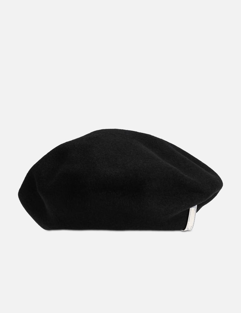 THE H.W.DOG&CO. Beret - Oversized black wool beret with elastic