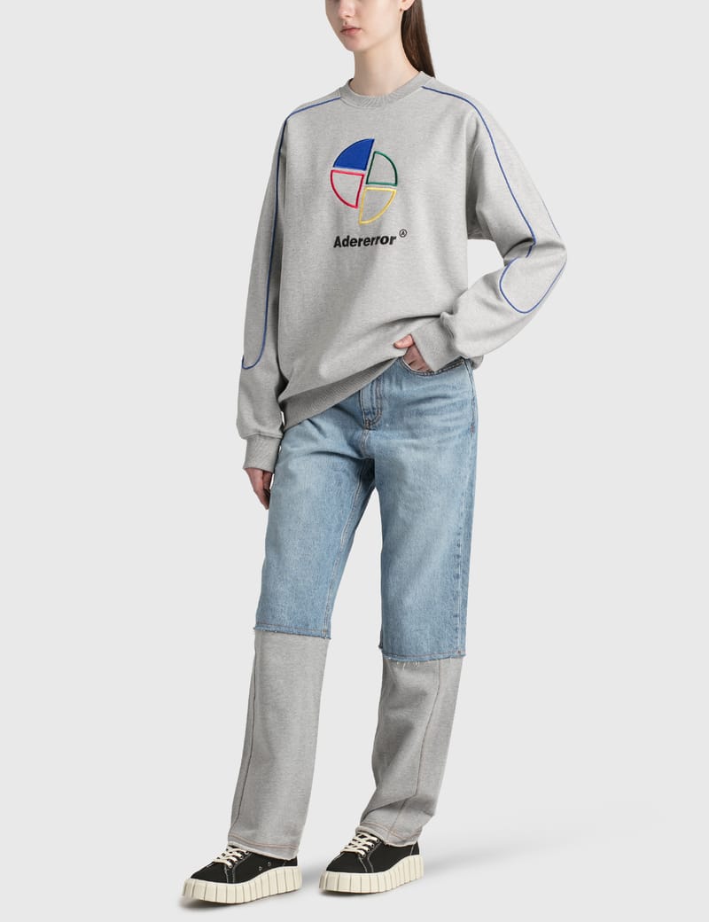 Ader Error - Sliced Logo Sweatshirt | HBX - ハイプビースト ...