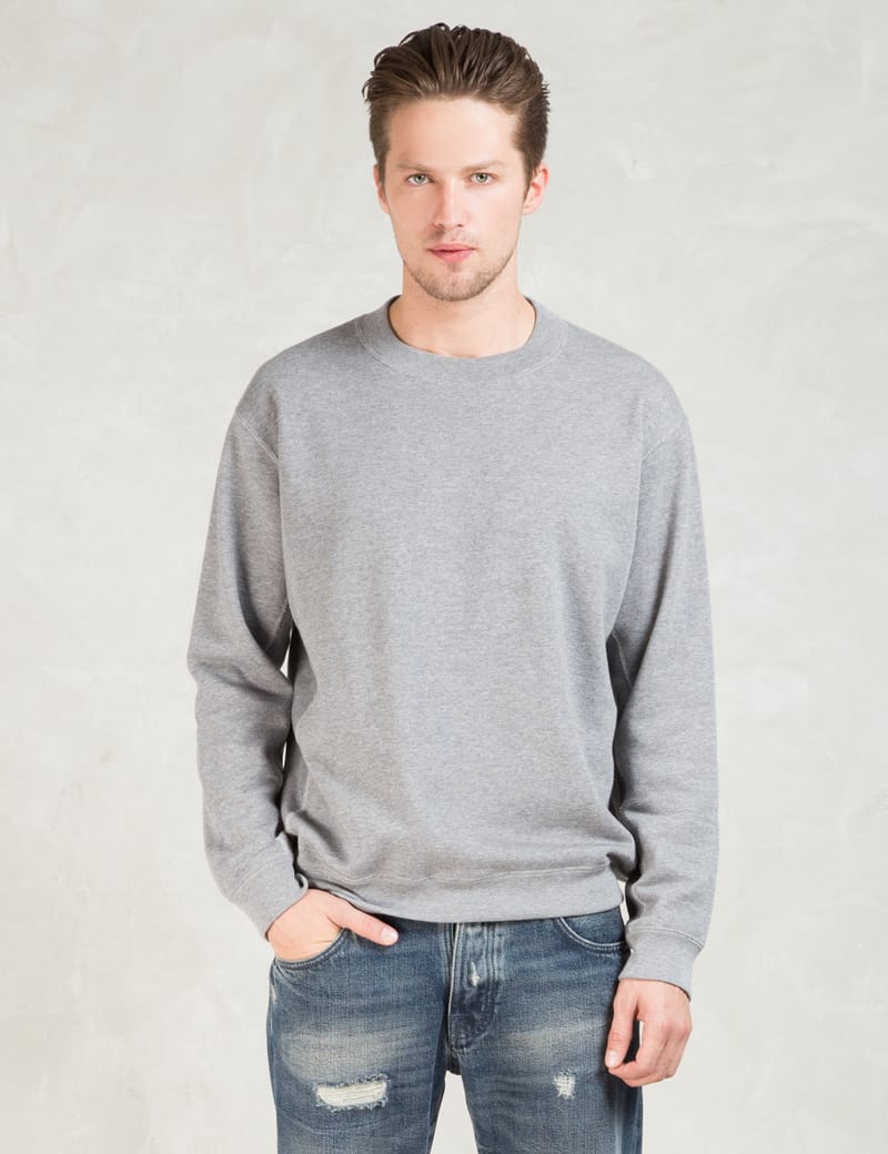 N.Hoolywood - Grey L/S Crewneck Sweatshirt | HBX - HYPEBEAST 為您