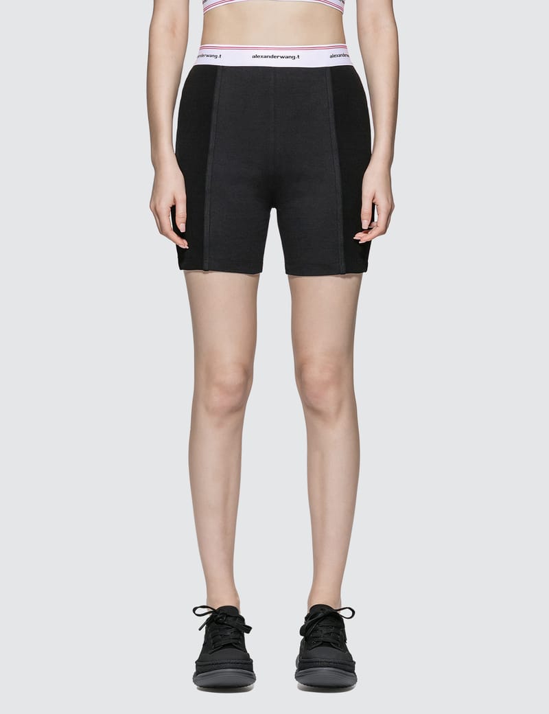 T By Alexander Wang - Wash & Go Logo Biker Shorts | HBX