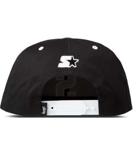 Stüssy - Black Athletic Mesh Brim Starter Snapback Cap | HBX