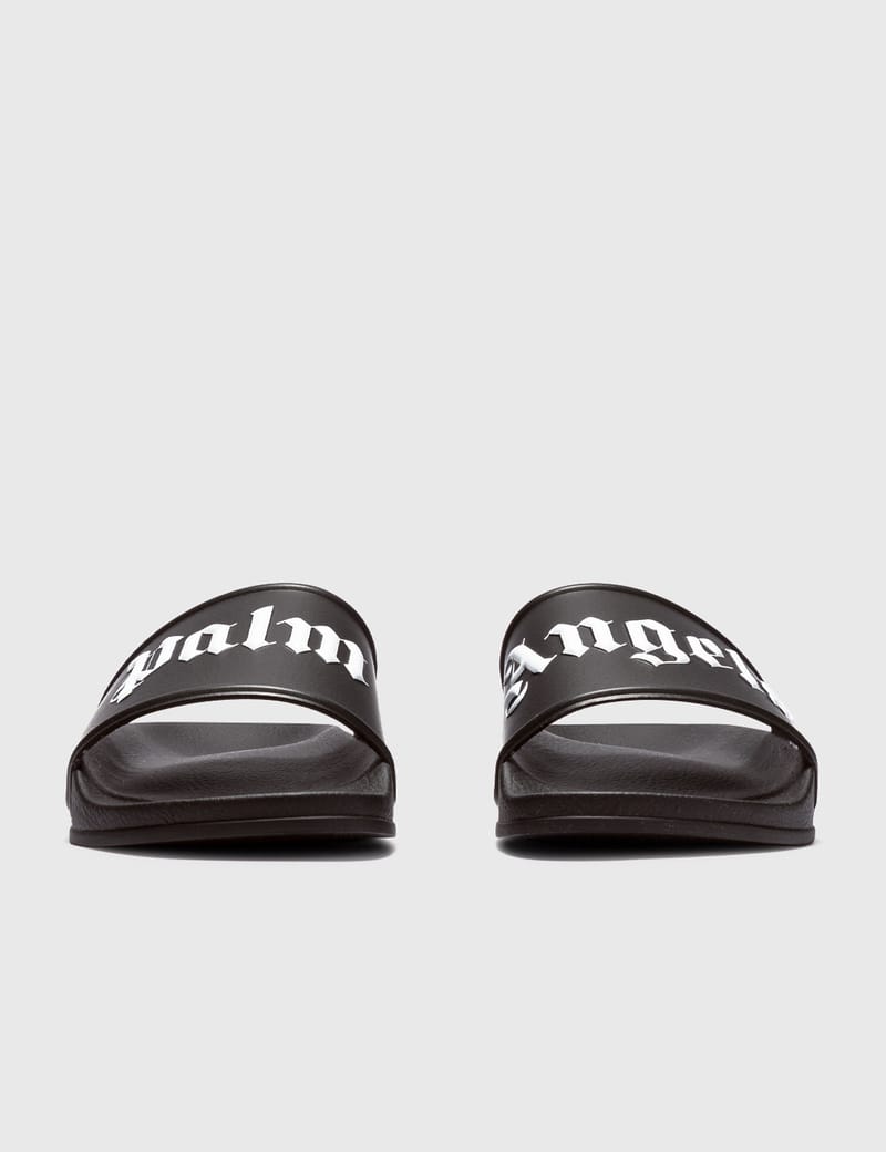 【楽してカッコいい】Palm Angels モノグラムプールスライド palm-angels-black-pool-slider-