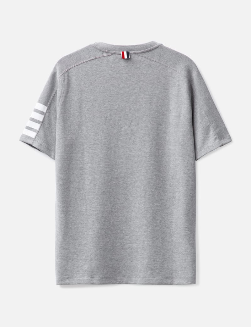 ⭐︎ Ⓚ SHOP⭐︎ 　THOM BROWNE 4bar 半袖ニット グレー Thom Browne Cotton 4-Bar Short Sleeve T-shirt - Light gray