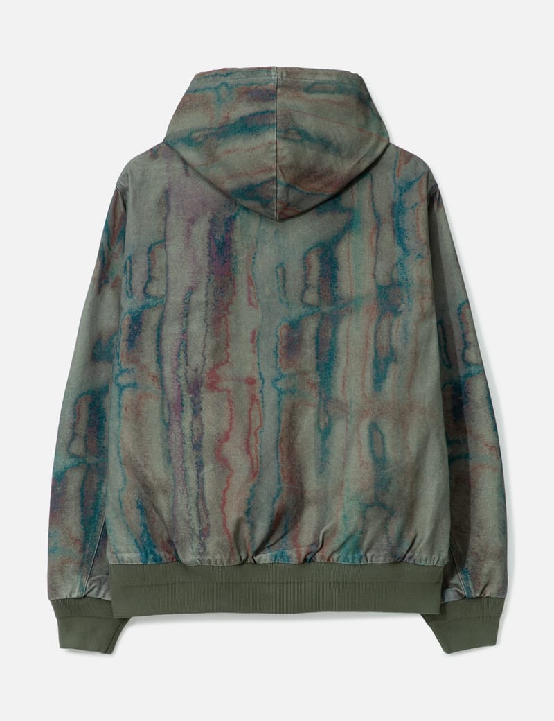 thisisneverthat® Blurred Hooded Jacket - Olive heavyweight cotton