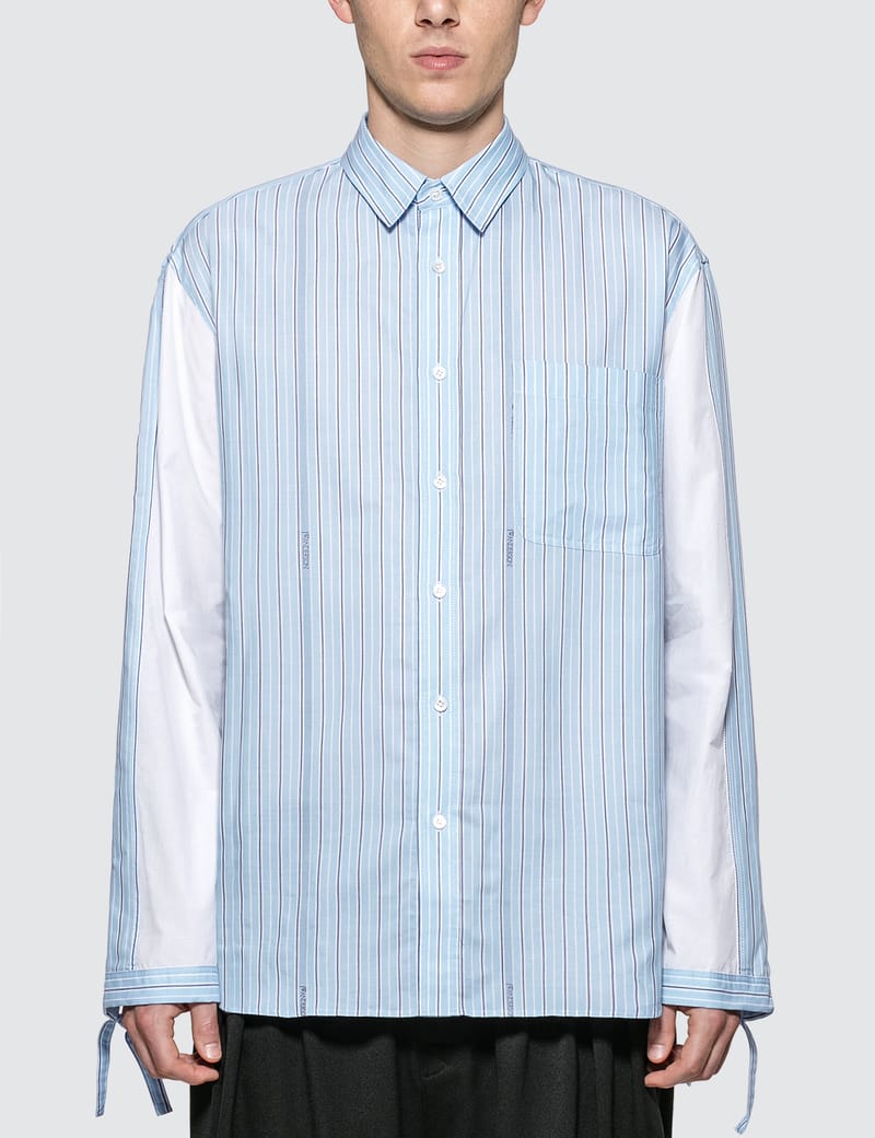 JW Anderson - Drawstring Colorblock Logo Stripe Shirt | HBX