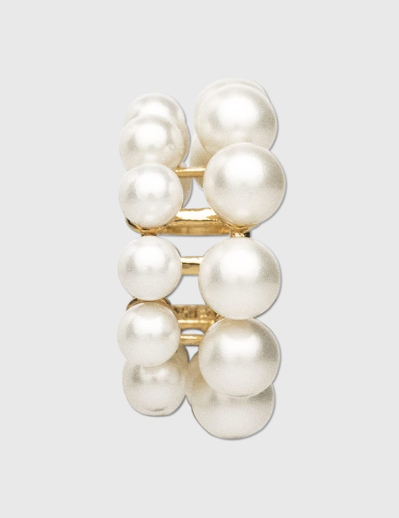 Numbering - Double Line Pearl Ear Cuff | HBX - Globally
