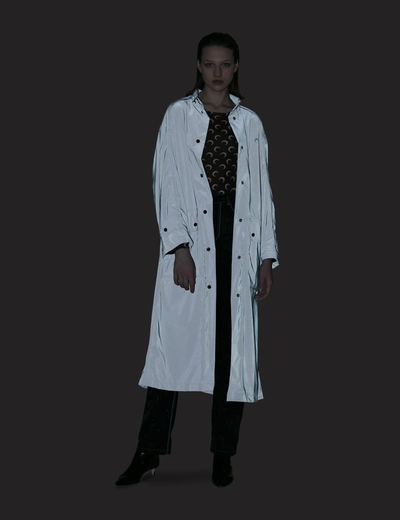 Marine Serre - Long Reflective Logo Raincoat | HBX