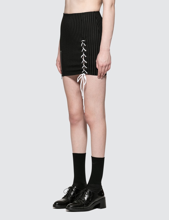 Danielle Guizio - Pinstripe Lace Up Zip Skirt | HBX - Globally Curated ...