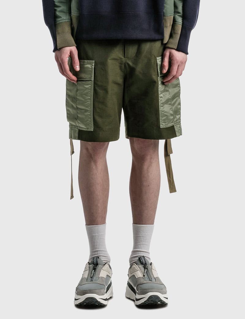 Sacai - Nylon Twill Mix Shorts | HBX - Globally Curated Fashion