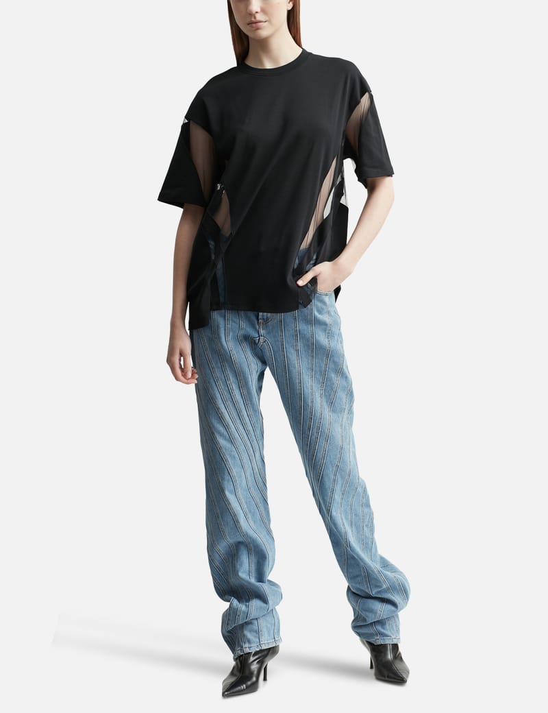Mugler - Cotton and Illusion T-shirt | HBX - Globally