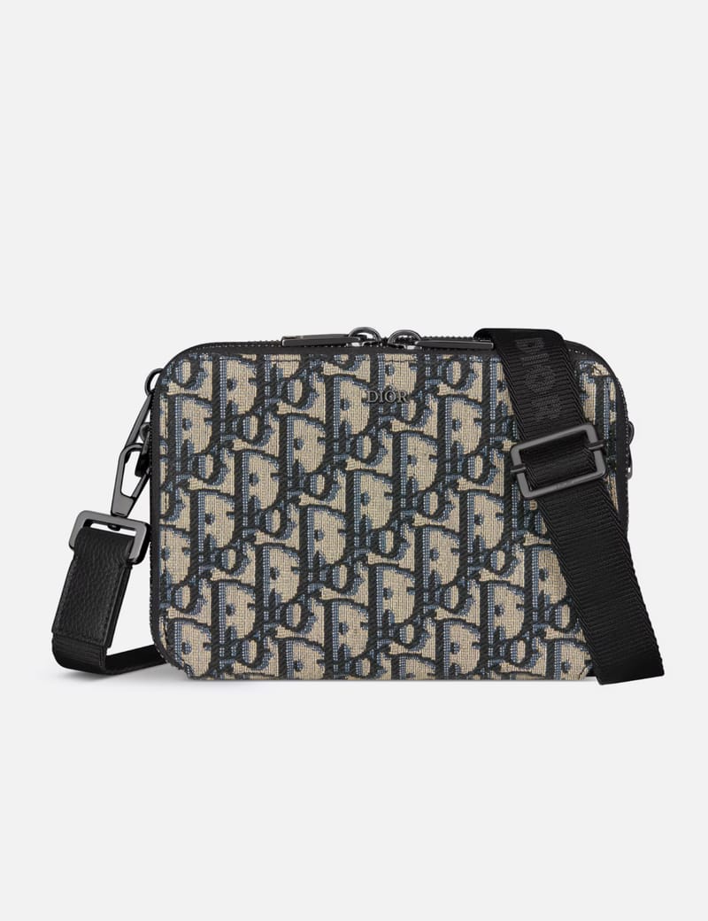 Dior - Dior Zipped Pouch With Strap In Beige And Black Dior
