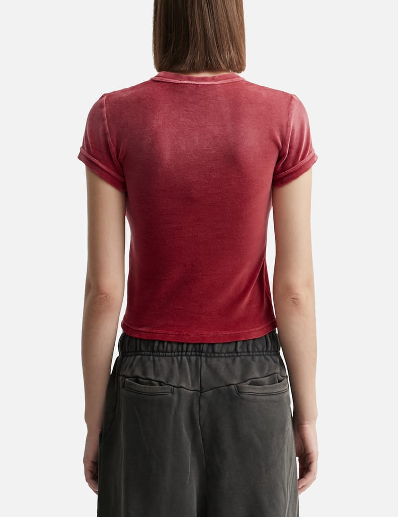 【Alexander Wang】 ベルベットベイビーTシャツ レッド ロゴ T By Alexander Wang - BABY T-SHIRT | HBX - ハイプビースト