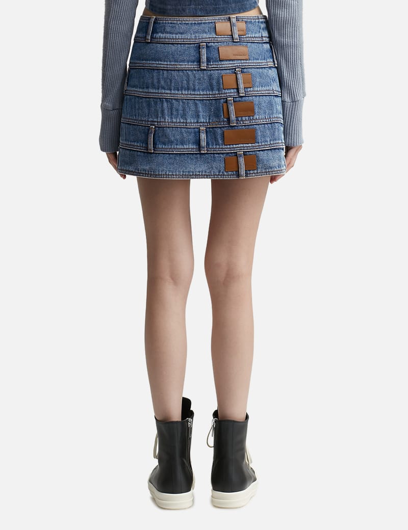 [ANDERSSON BELL]★NEW DUA MULTI WAIST DENIM JACKET Andersson Bell Wax Coated Denim Motorcycle Jacket 'Blue'