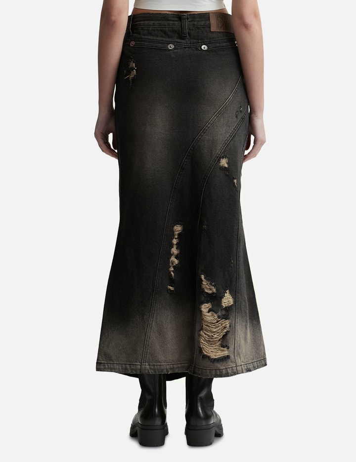 Lesugiatelier - Damaged Denim Long Skirt | HBX - Globally Curated ...