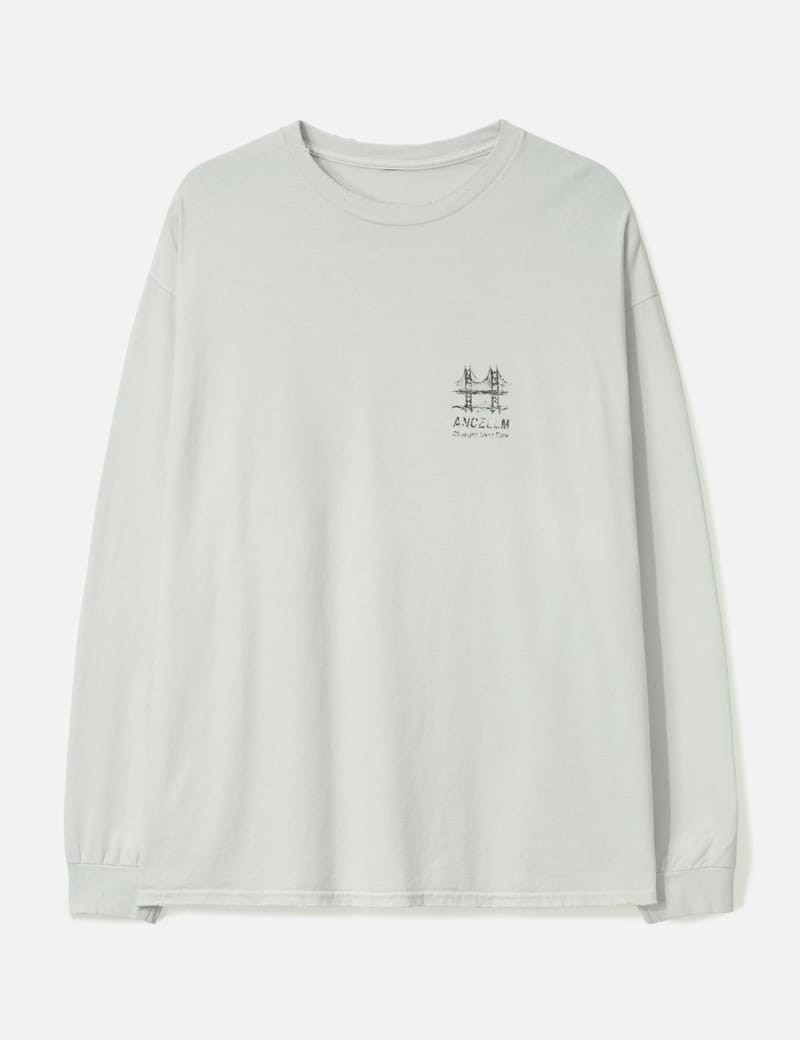 ANCELLM Damage Waffle Crew Long Sleeves T-Shirt - Japanese cotton