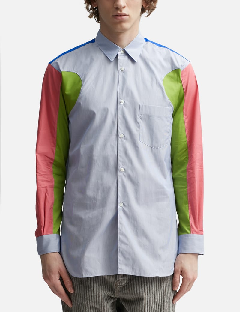 CDG Shirt - Multicolor Woven Panel Shirt | HBX