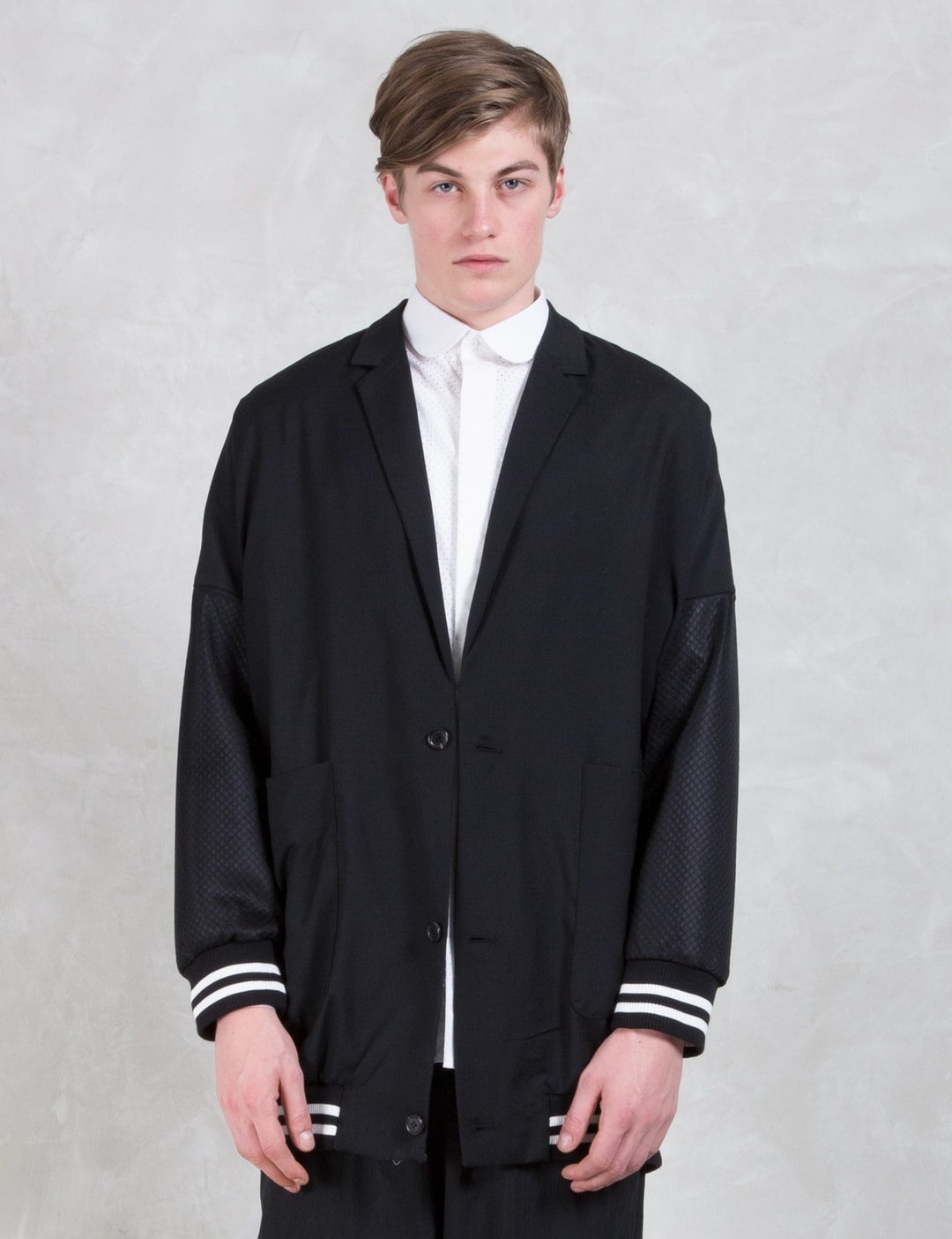 Munsoo Kwon - Oversized Drop Shoulder Fish Net Jacket | HBX - Globally ...
