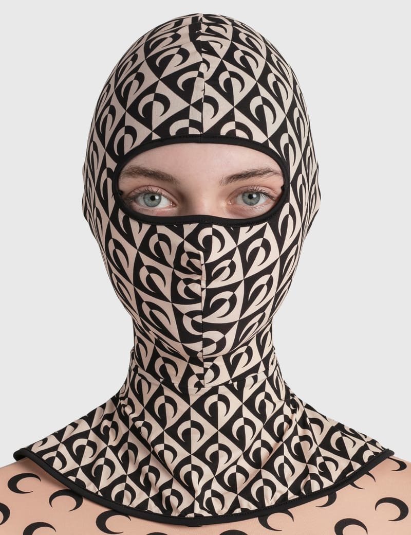 MARINE SERRE バラクラバ Marine Serre - Branded Second Skin Zipped Balaclava Lozenge | HBX