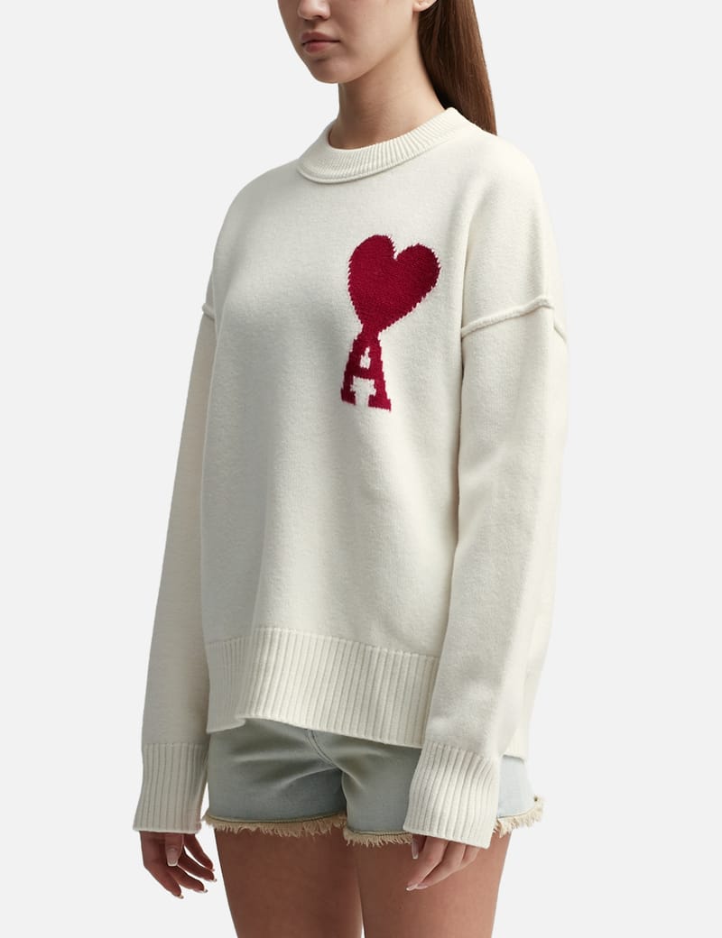 Ami - Red Ami De Coeur Sweater | HBX - Globally Curated Fashion