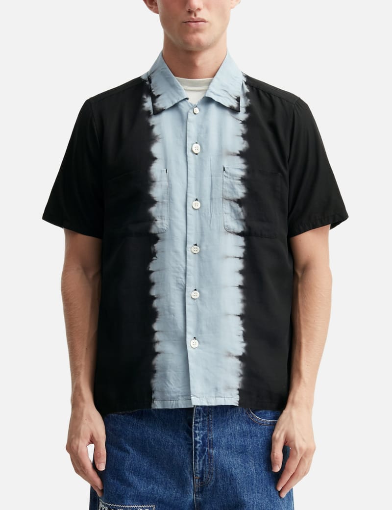 NÒMARHYTHM TEXTILE Hand Dye Open Collar Ss Shirt - Hand-dyed