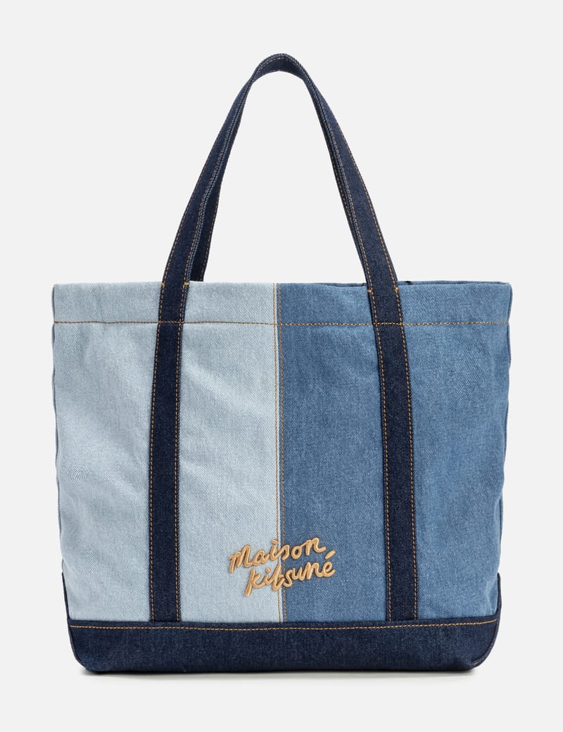 【関税込】Maison Kitsune メゾンキツネ HEAD MEDIUM DENIM TOTE Maison Kitsuné - FOX HEAD MEDIUM DENIM TOTE | HBX - Globally