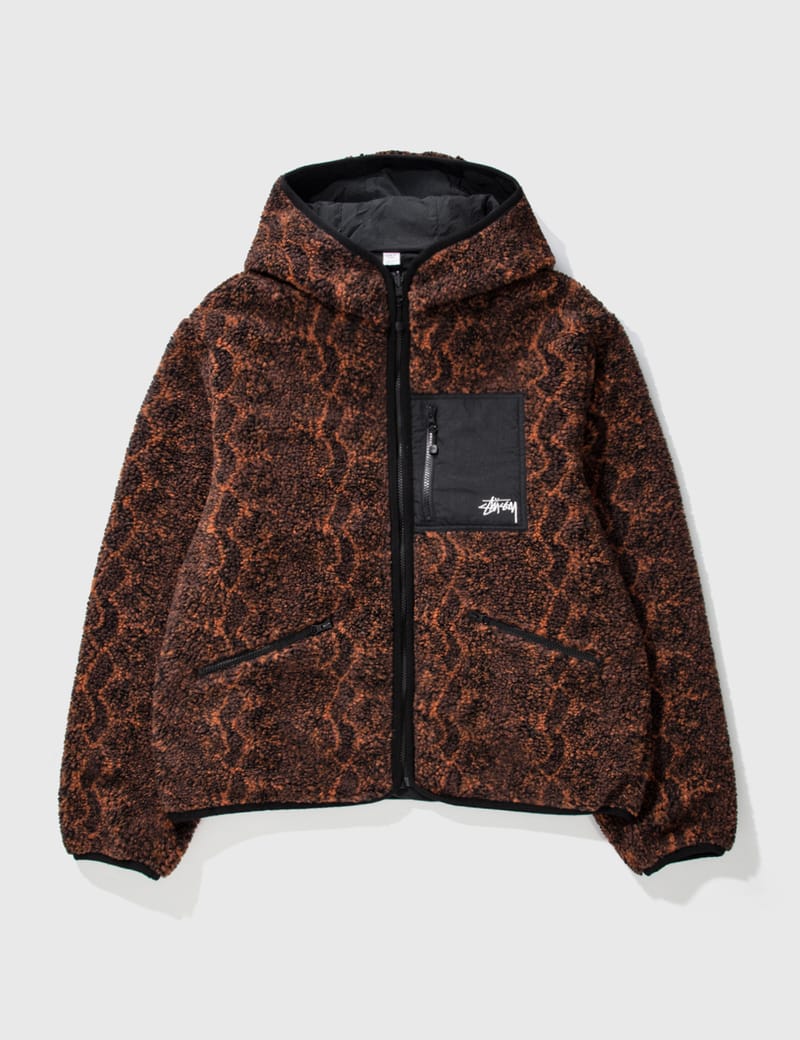 Stüssy - Snake Jacquard Sherpa Jacket | HBX - Globally Curated Fashion and  Lifestyle by Hypebeast