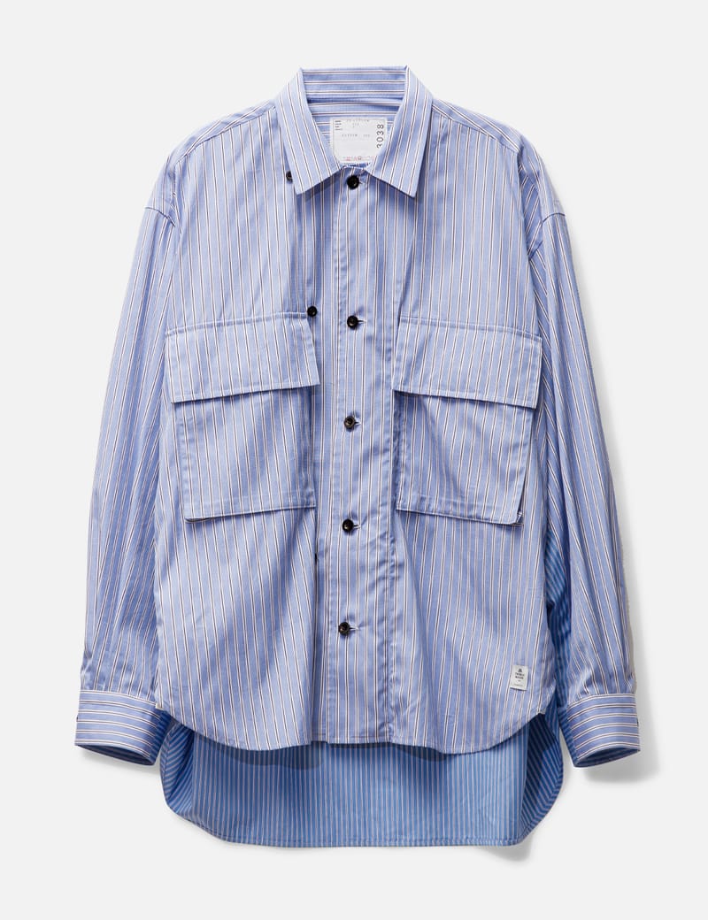 Sacai - Thomas Mason Cotton Poplin Long Sleeve Shirt | HBX