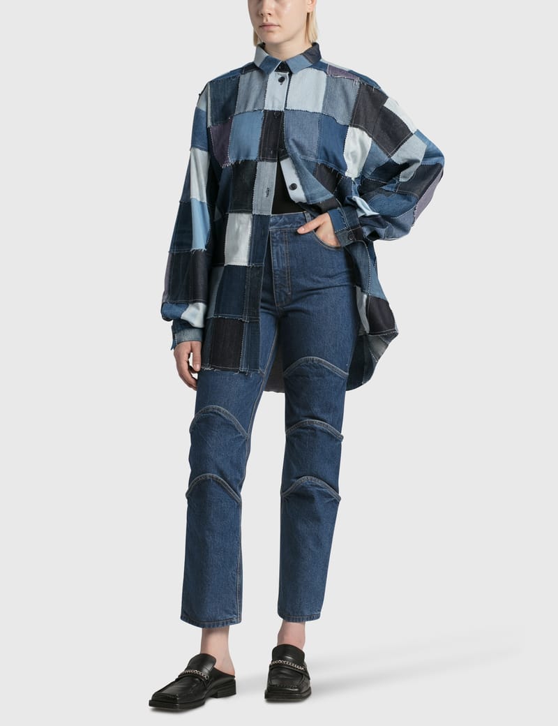 KSENIASCHNAIDER - REWORKED PATCHWORK DENIM SHIRT | HBX - Globally