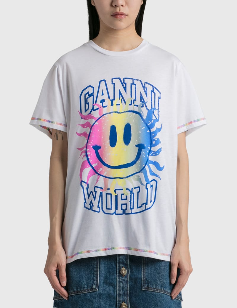 Ganni - SMILEY T-SHIRT | HBX - Globally Curated Fashion and