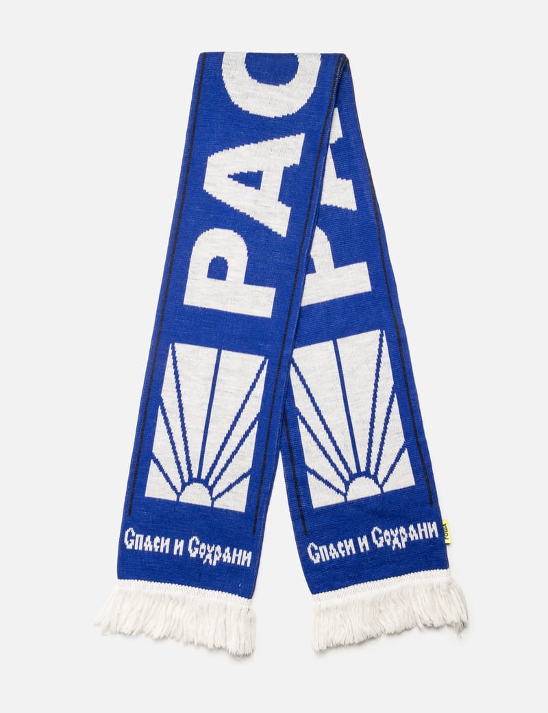 Gosha Rubchinskiy Scarf - Blue acrylic scarf in good condition | HBX