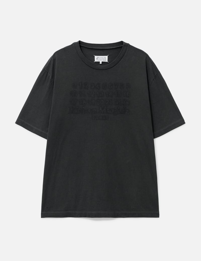 MM6 Maison Margiela logo-print cut-out T-shirt | Black