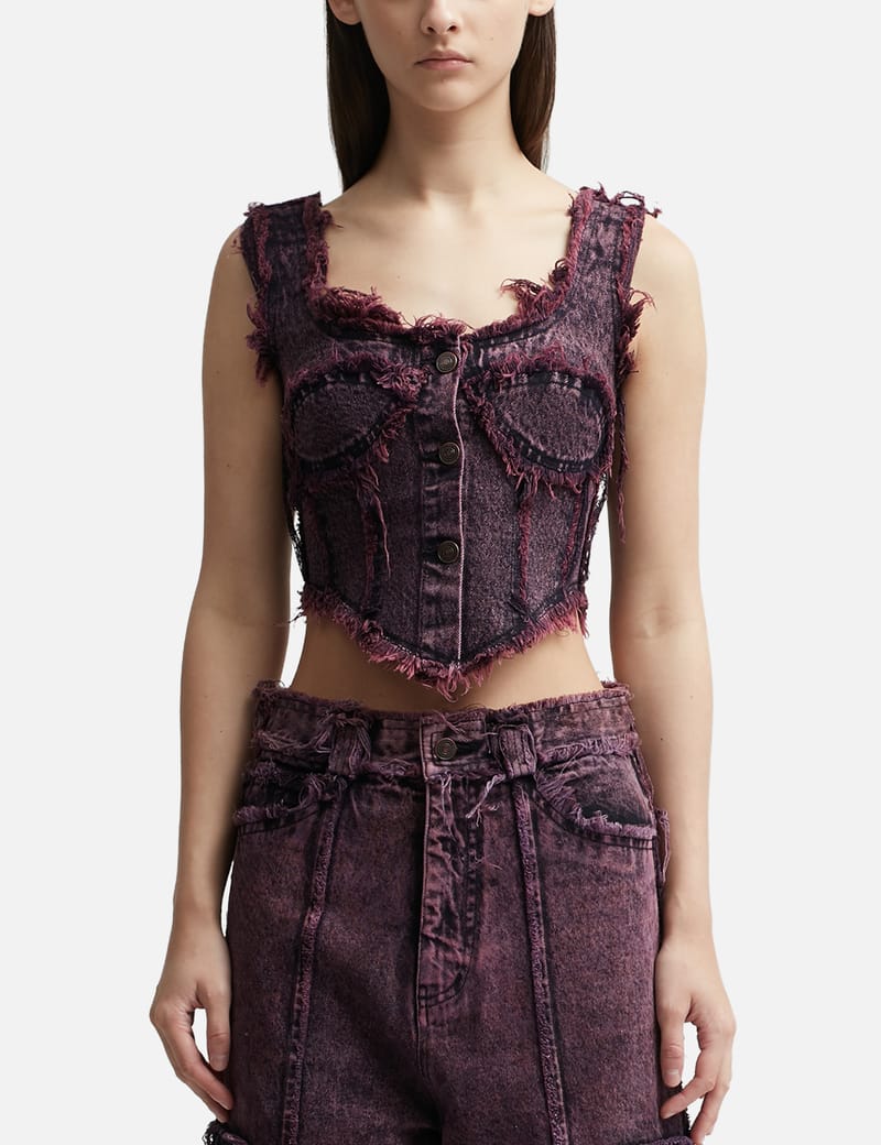 DHRUV KAPOOR - DESTROYED DENIM CORSET | HBX - Globally Curated