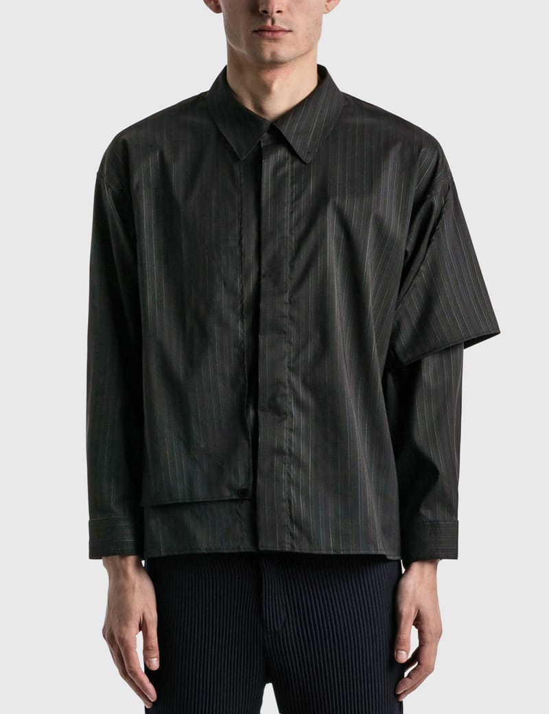 JieDa - Silk Stripe Trench Shirt | HBX - HYPEBEAST 為您搜羅全球