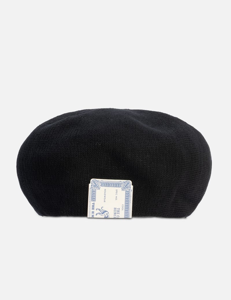 帽子 the hwdog&co beret Black THE H.W.DOG&CO. Beret - Oversized black wool beret with elastic