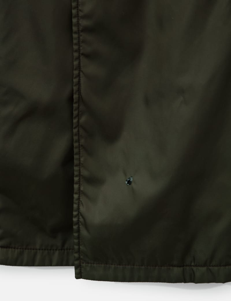 Prada Nylon Coat - Vintage green nylon coat with slight staining