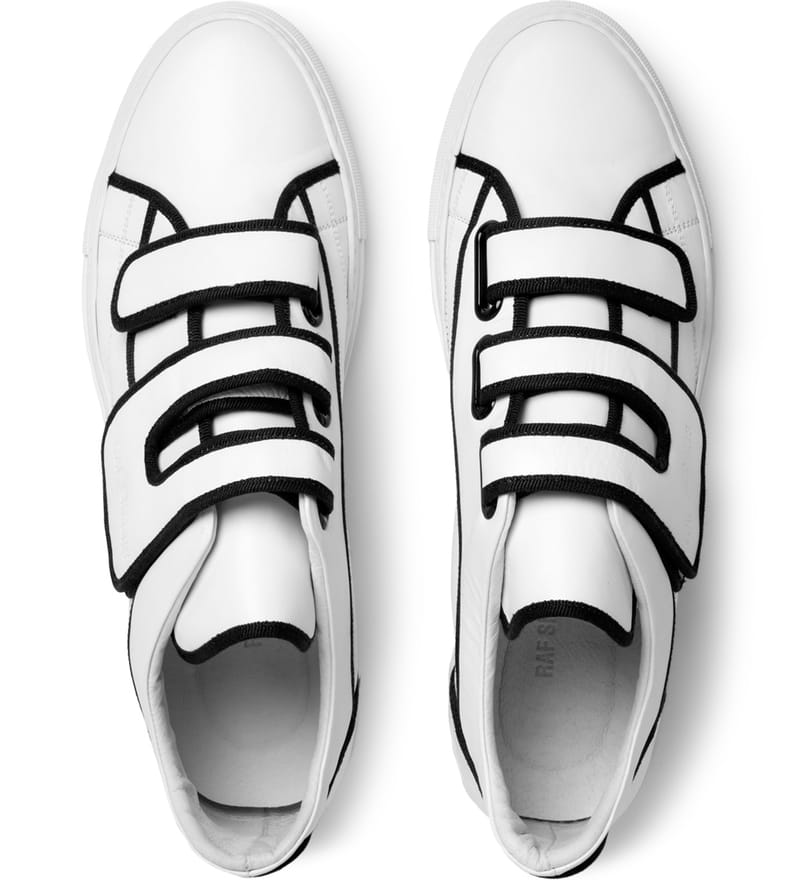 Raf Simons - White Velcro Low-Top Sneakers | HBX