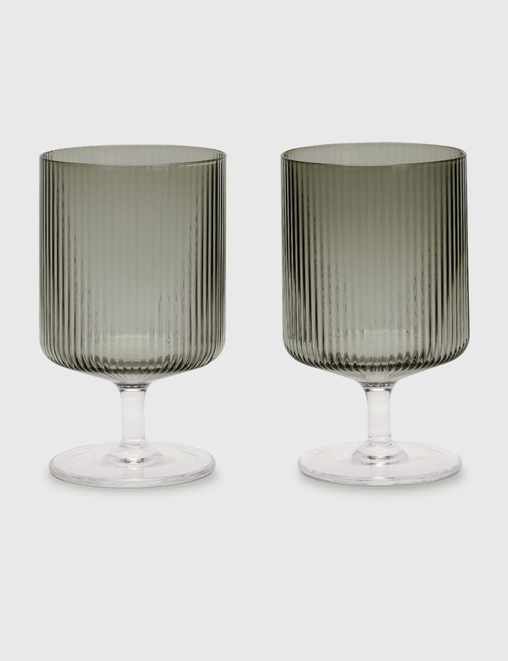 Ferm Living Ripple Wine Glasses (Set of 2) HBX Globally Curated Fashion and Lifestyle by