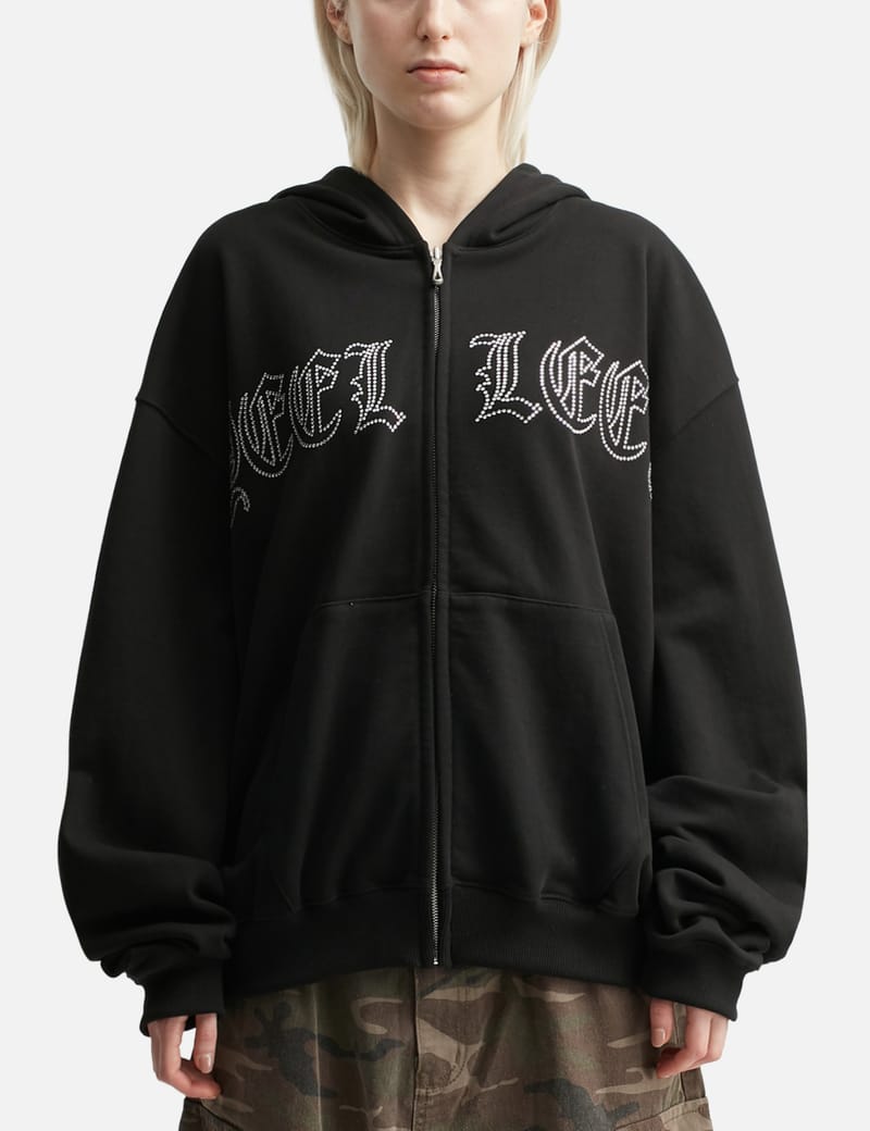 【SATIIIZ】Kien Bokashi Knit Hood Zip-up YEEL - Ribbed Knit Zip-up Hoodie | HBX - Globally Curated
