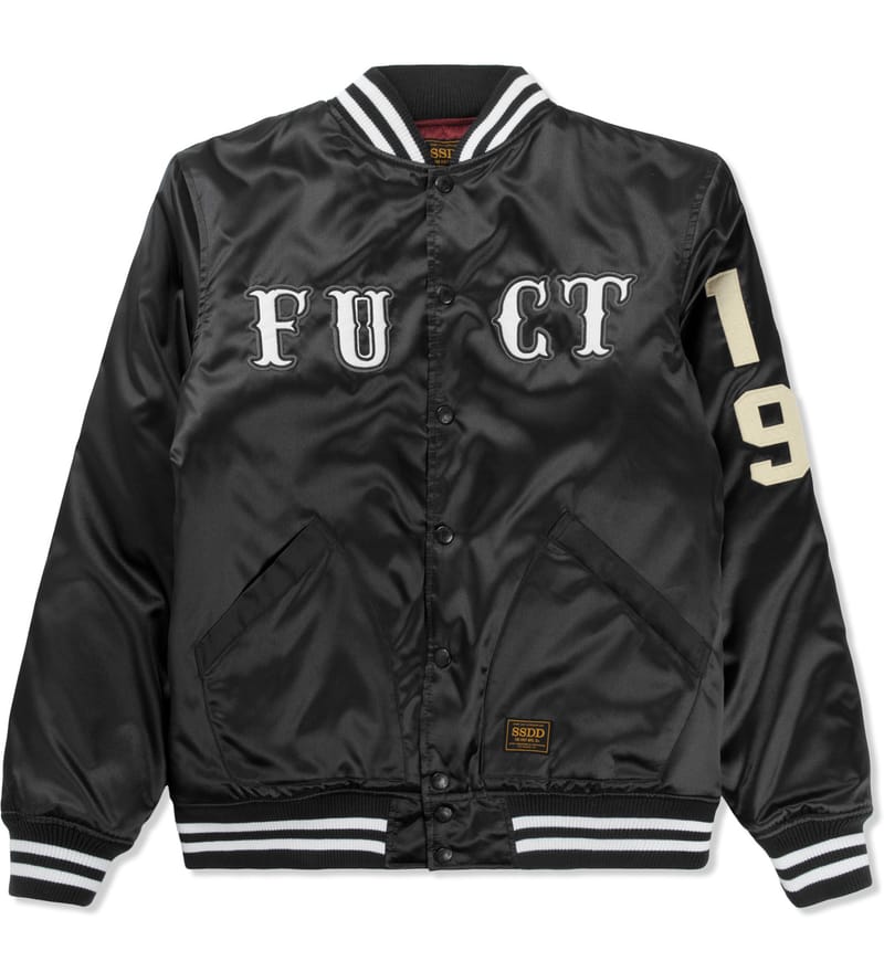 FUCT SSDD - Black Satin Stadium Jacket | HBX - Globally Curated