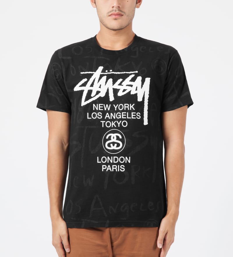 Stüssy - Black World Tour Scribble T-Shirt | HBX