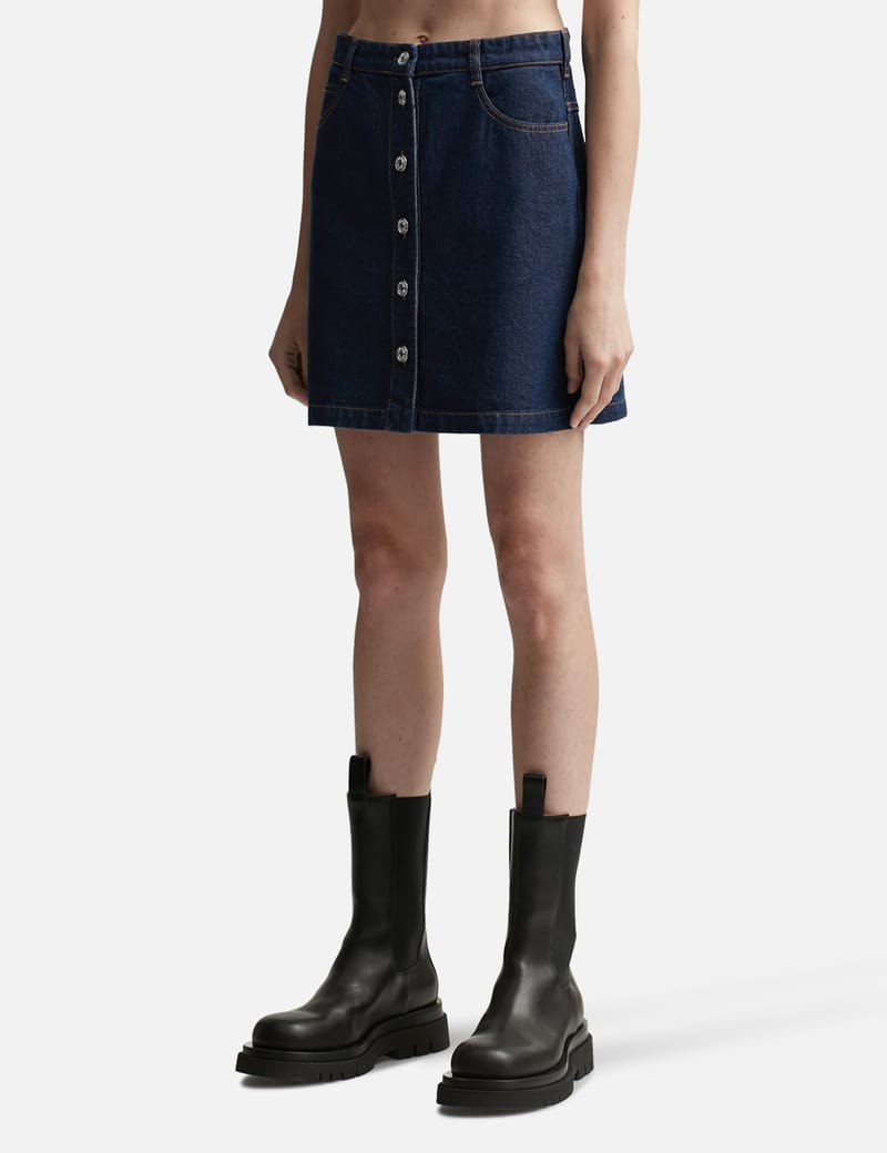 Maison Kitsuné - Buttoned Denim Mini Skirt | HBX - Globally