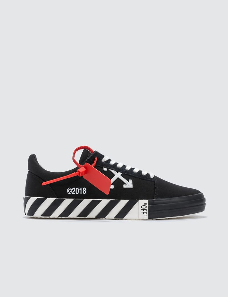 Off white vulcanised striped low best sale top sneakers