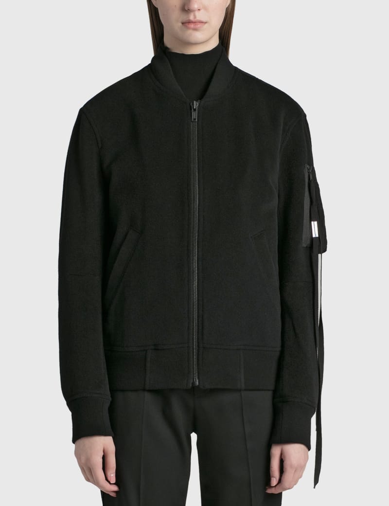 ANN DEMEULEMEESTER Andrea ボンバー ジャケット Ann Demeulemeester Black Andrea Bomber Jacket Ann Demeulemeester